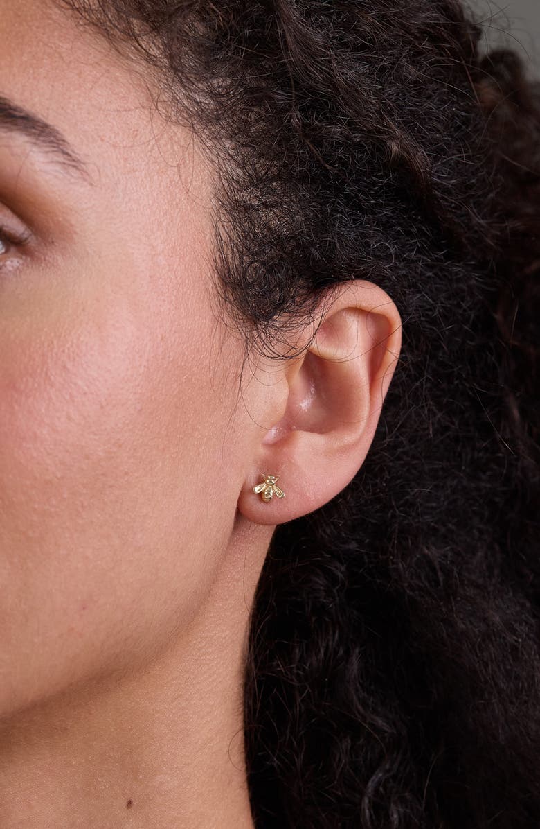 Bony Levy 14K Gold Bee Stud Earrings, Alternate, color, 14Ky