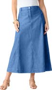 Roaman's Plus Size 24/7 Stretch A Line Maxi Skirt