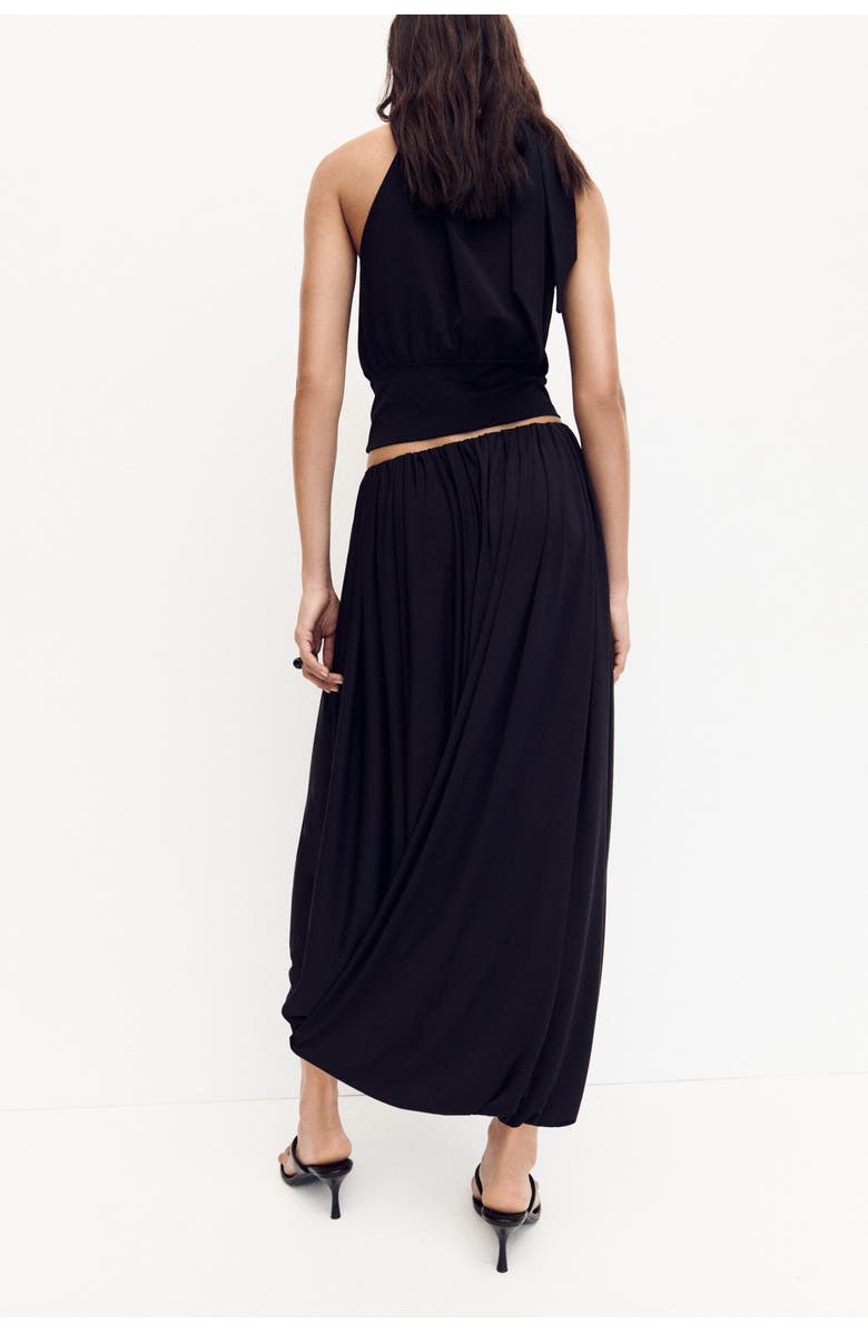H&M Bubble-hem Maxi Skirt, Alternate, color, Black