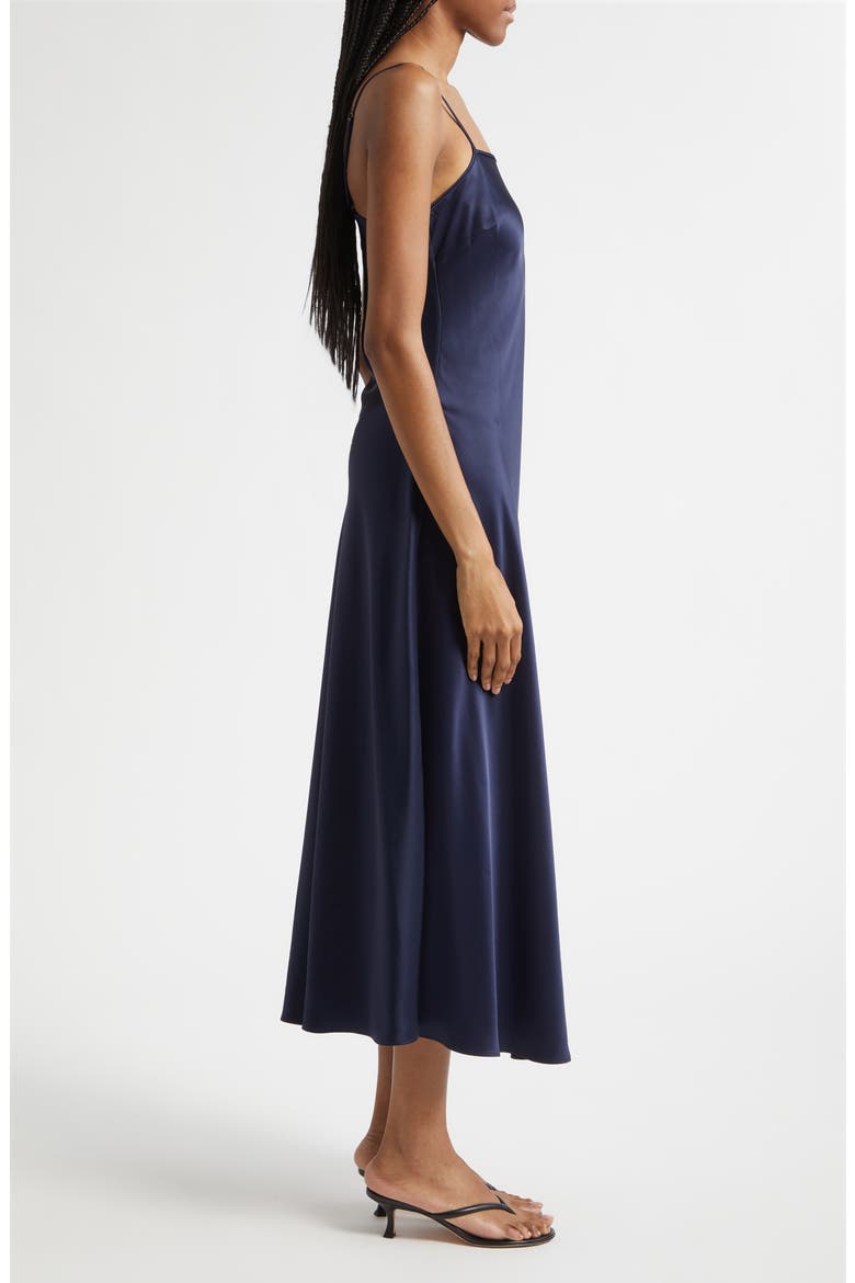 Lou Lou Satin Slipdress, Alternate, color, NAVY