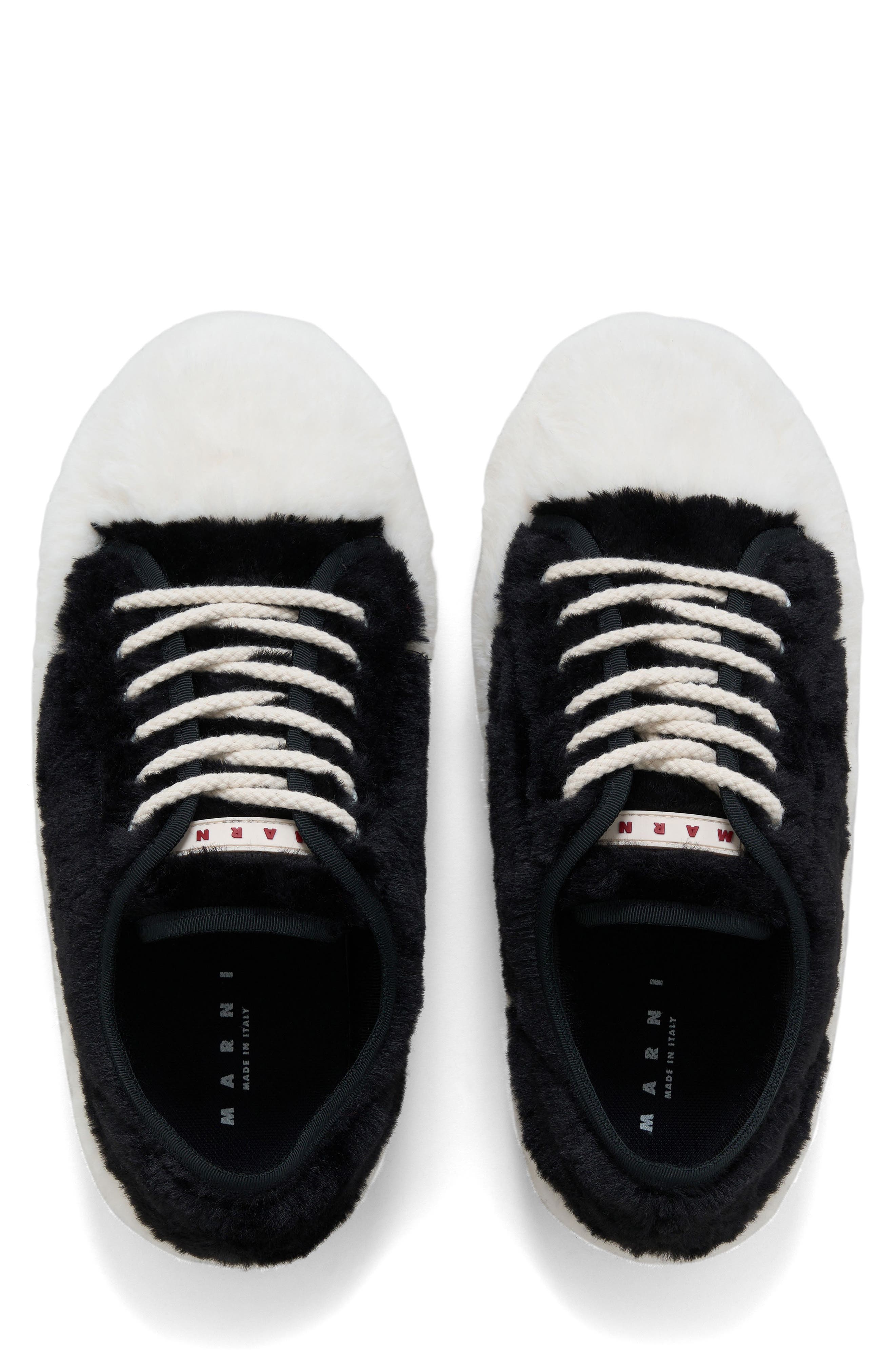 Marni Teddy Faux Fur Low Top Sneaker, Alternate, color, 