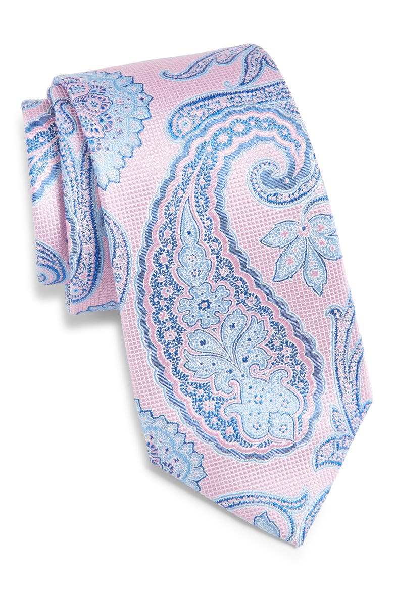 Paisley Silk Tie, Main, color, PINK