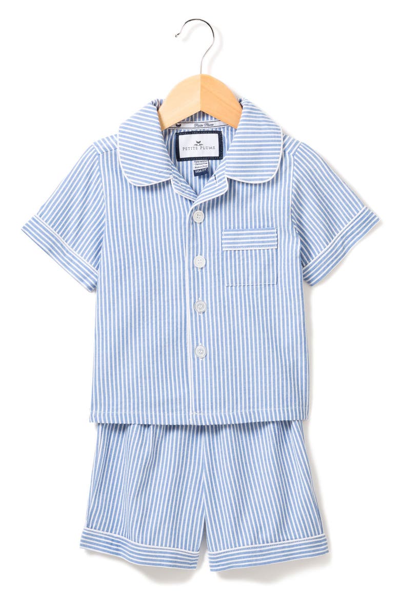 Seersucker Short Set, Main, color, BLUE
