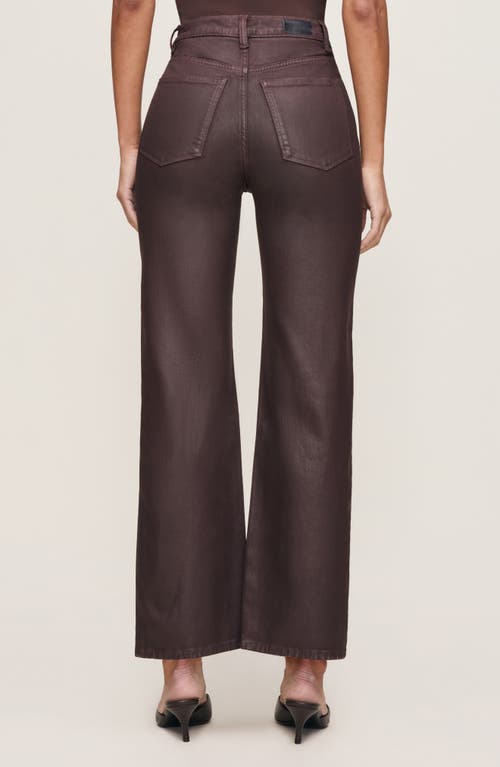 Dl1961 Karmine Refined Wide Leg Sculptsystem High Rise Coated Jeans In Fig Coated In Brown