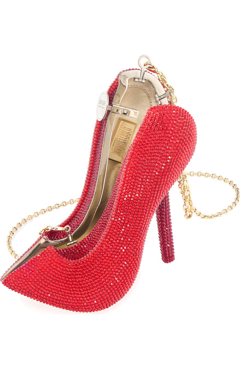 JUDITH LEIBER COUTURE Stiletto Crystal Embellished Clutch, Alternate, color, Light Siam Multi