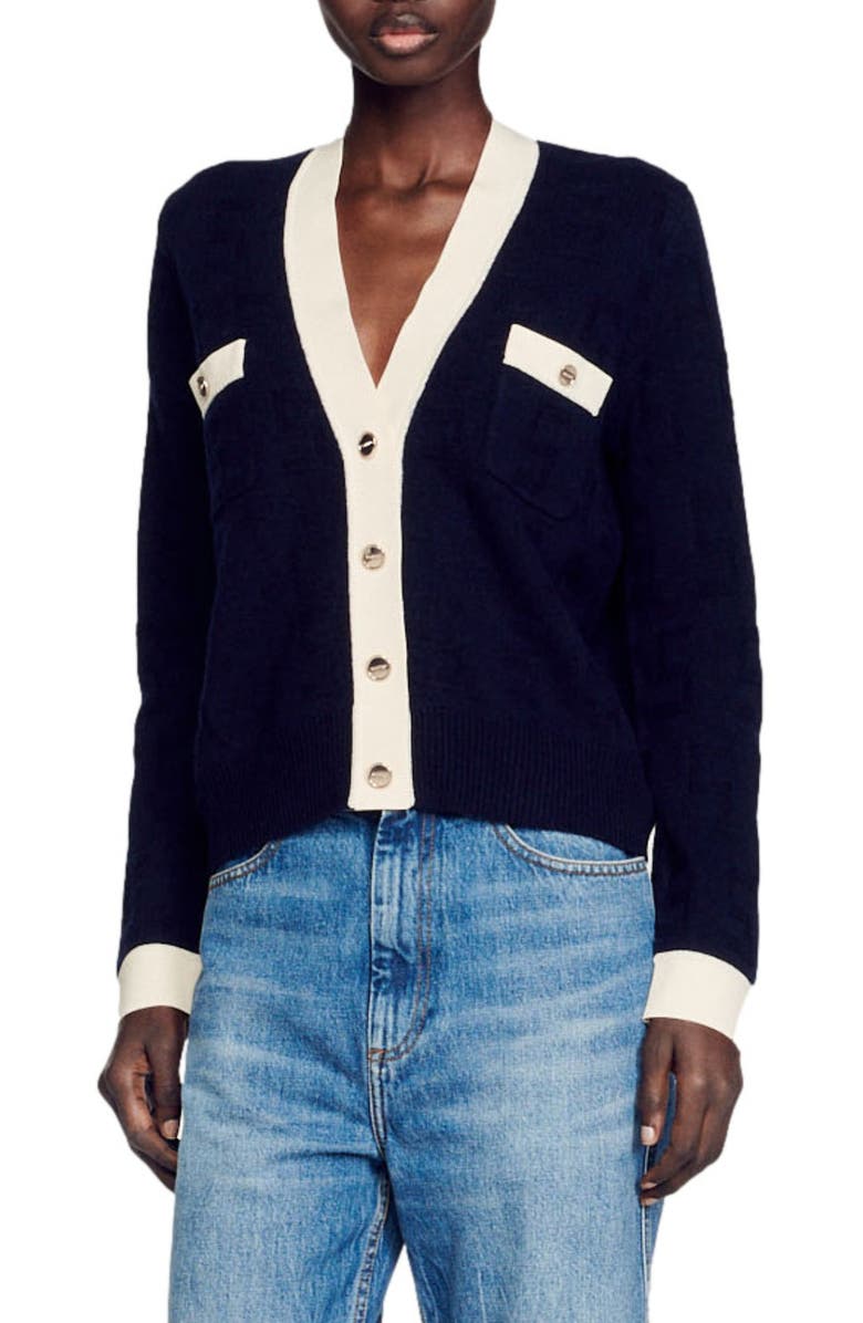 SANDRO Prairie Cardigan, Main, color,