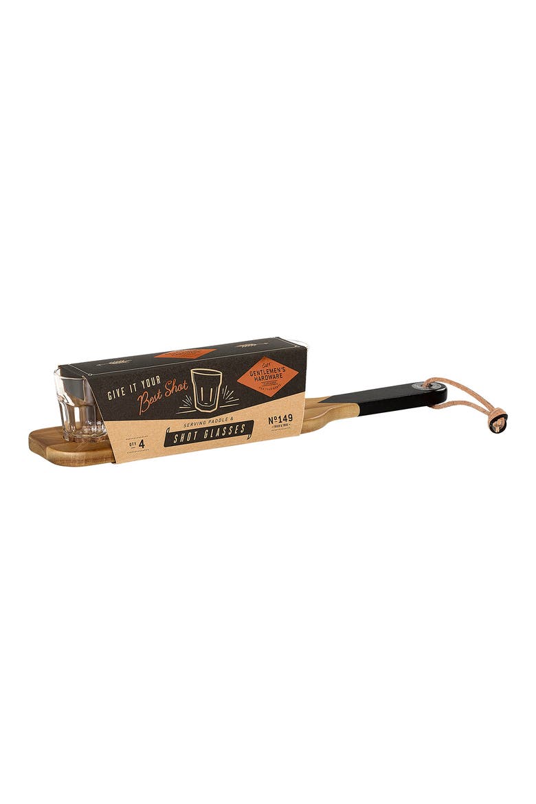 Serving Paddle & Shot Glasses Set, Alternate, color, BLACK