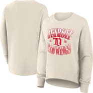 FANATICS Women's Fanatics Cream Detroit Red Wings Oversized Vintage Slice Pullover Sweatshirt
