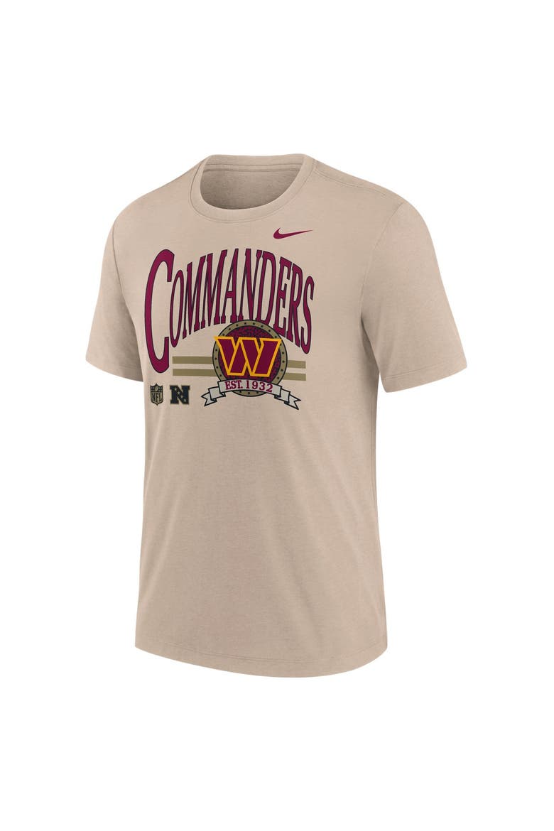 Men's Nike Sand Washington Commanders Rewind Tri-Blend T-Shirt, Alternate, color, Sand