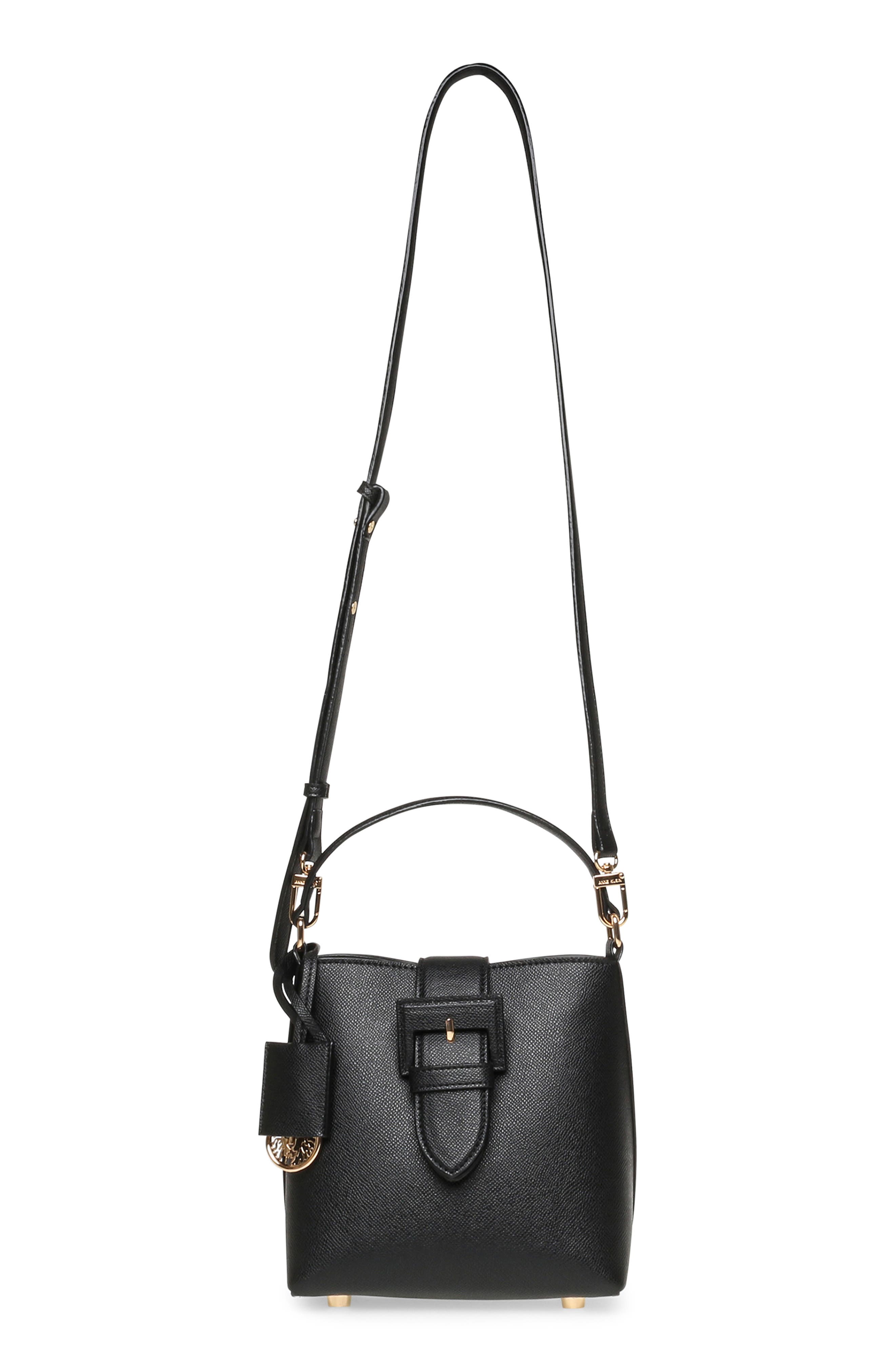 Anne Klein Small Bucket Bag, Alternate, color, Black