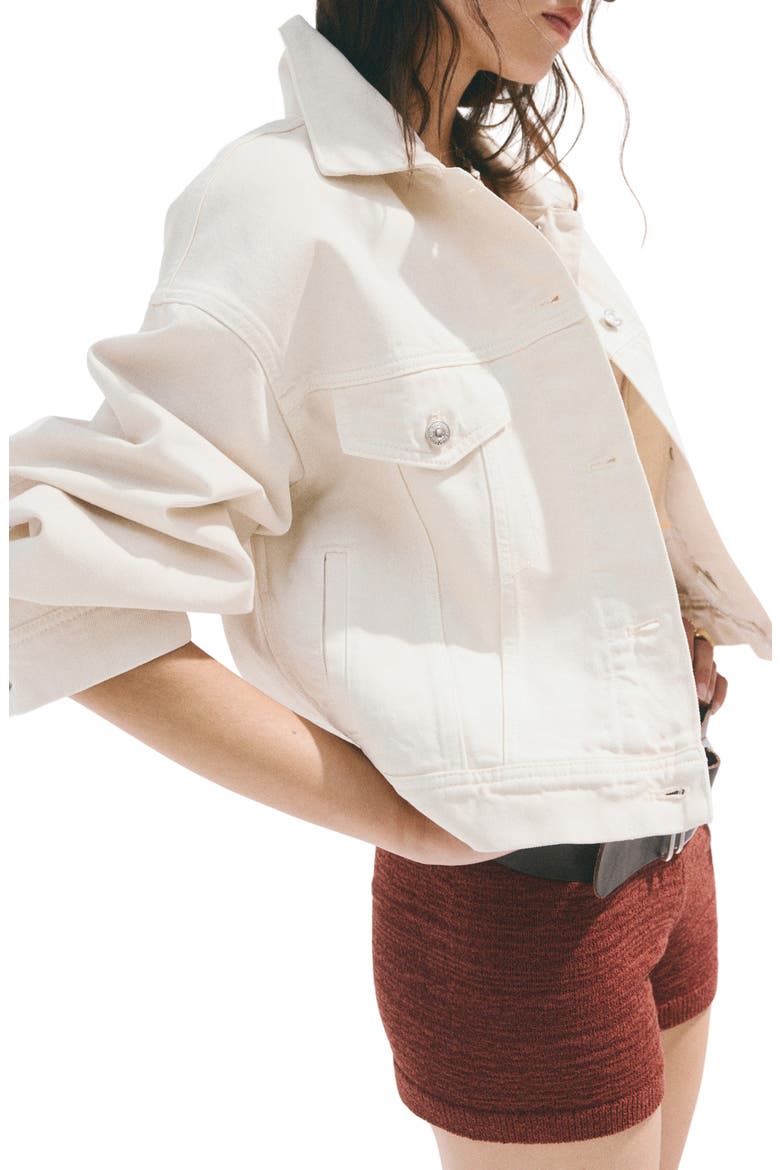 Kika Denim Trucker Jacket, Main, color, ECRU