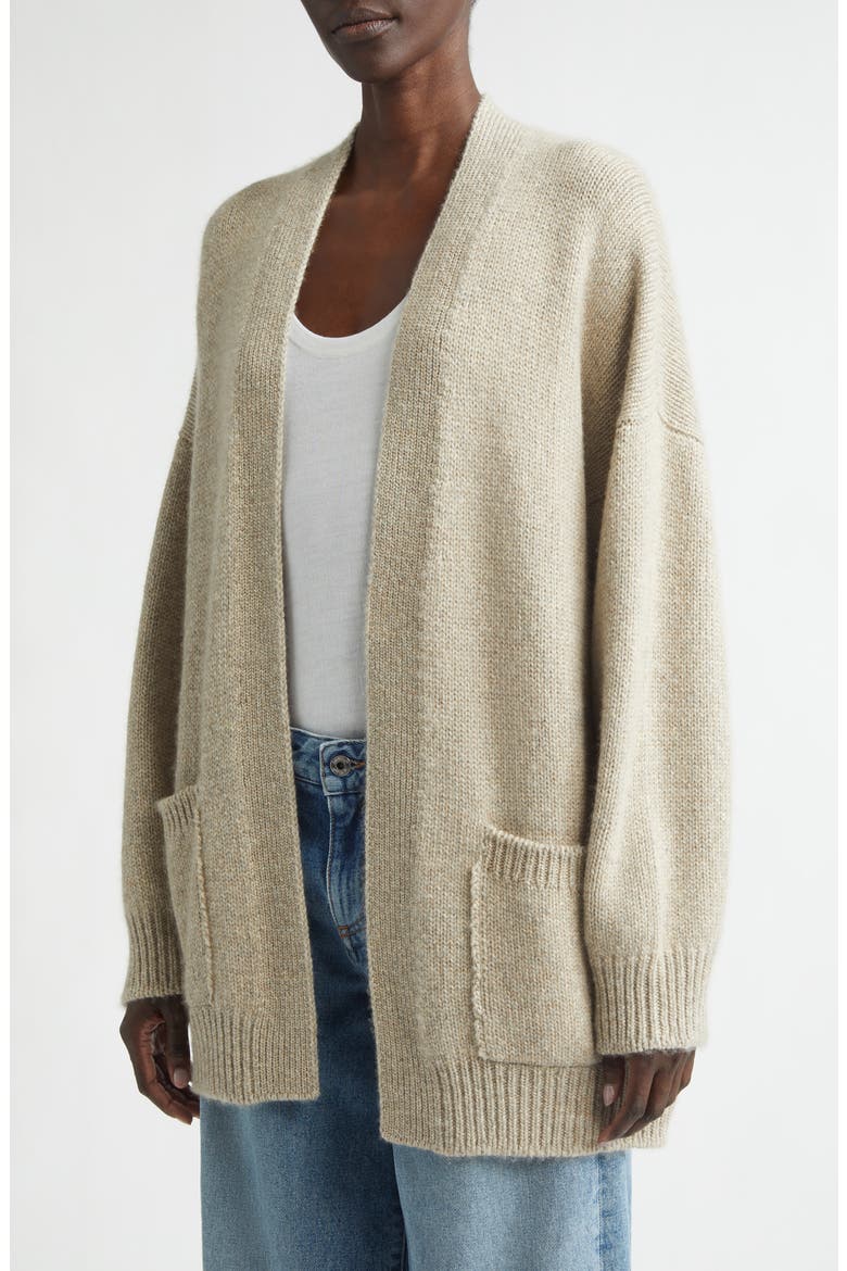 Bay Slouchy Cashmere & Cotton Cardigan, Alternate, color, SEA SHELL