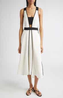 Reiss Valencia Contrast Sleeveless Midi Dress