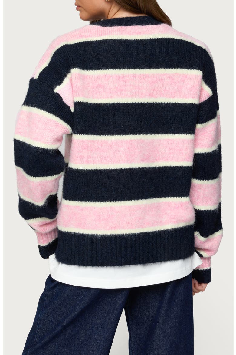 Conrad Stripe Sweater, Alternate, color, NAVY-AND-PINK