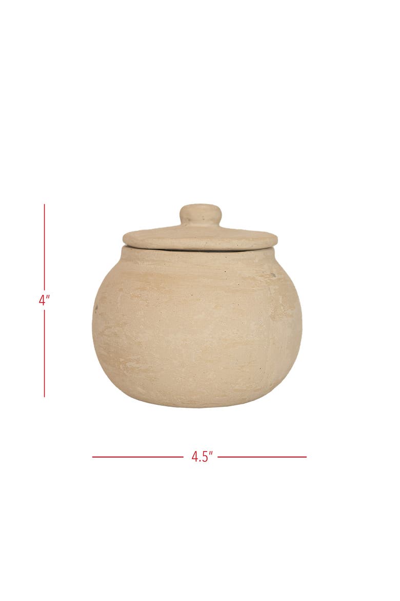 4" Turner Paper Mache Round Decorative Lidded Canister, Alternate, color, White