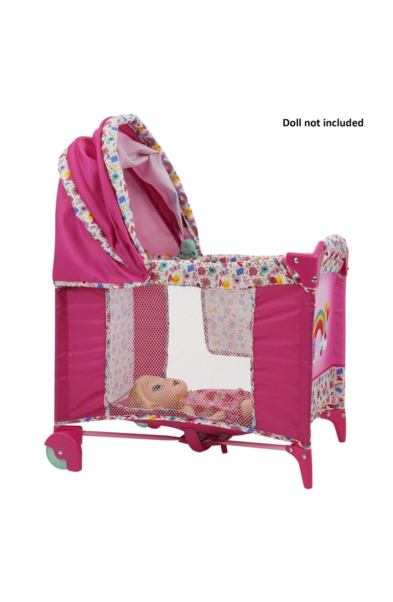 Baby Alive Deluxe Doll Play Yard Pink & Rainbow Fits Dolls Up To 18", Alternate, color, Pink