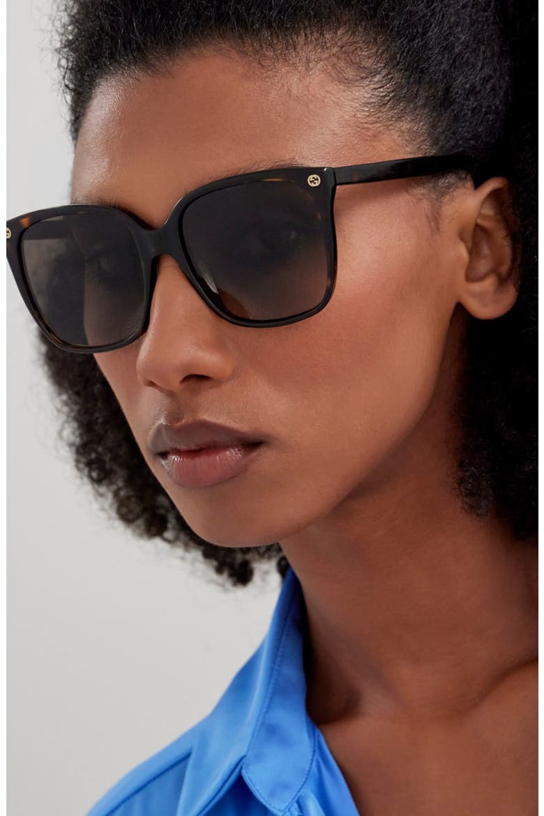 57mm Gradient Square Sunglasses, Alternate, color, HAVANA/ BROWN