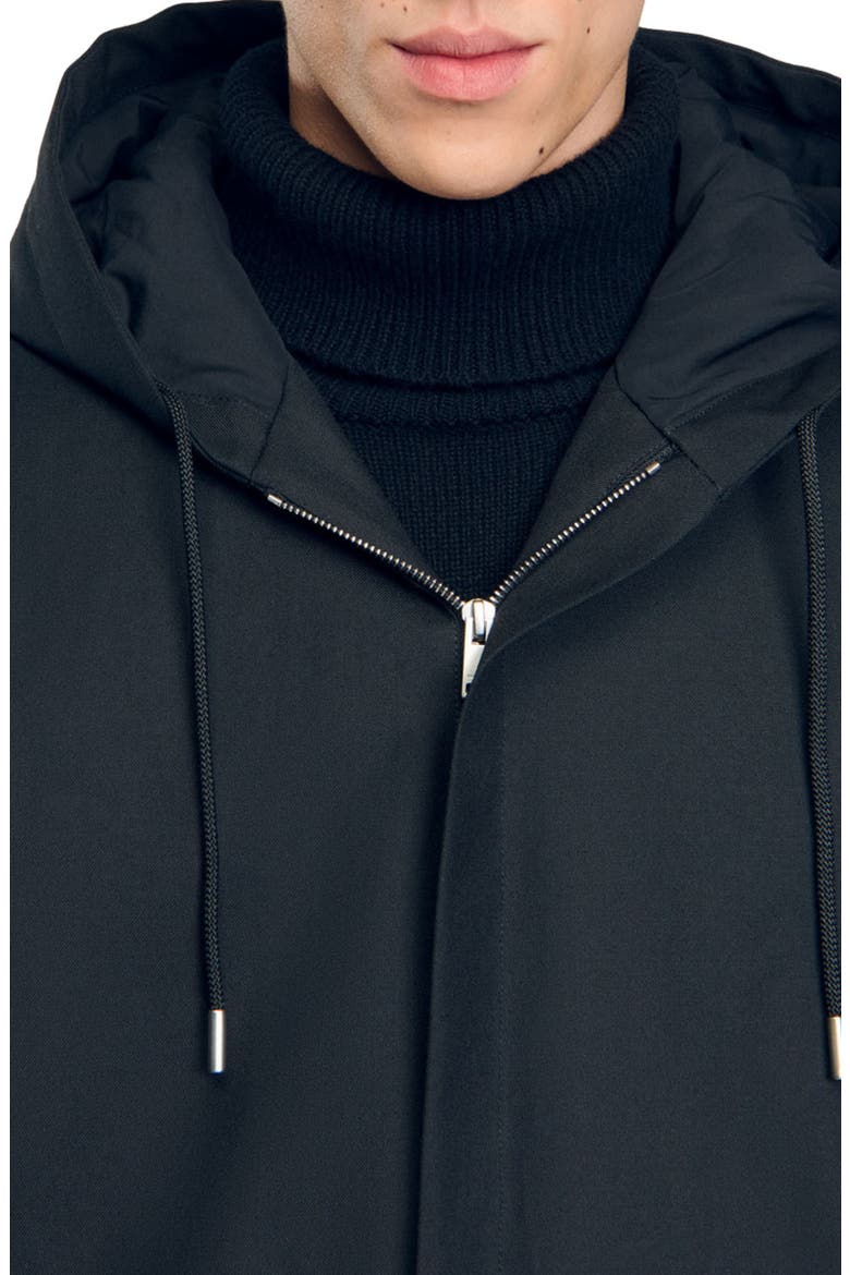 Hooded parka with zip, Alternate, color, Black
