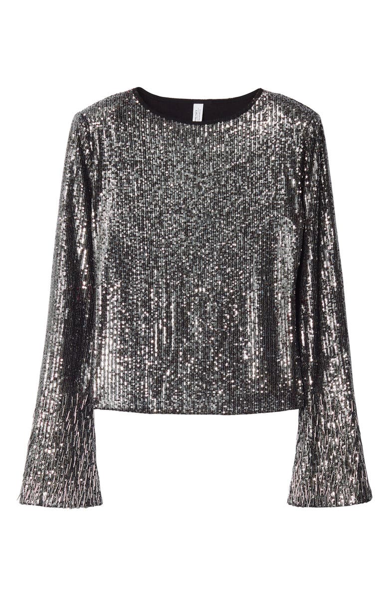 & Other Stories Flared Sleeve Sequin Top, Alternate, color,