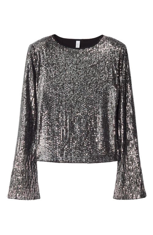 & OTHER STORIES & OTHER STORIES FLARED SLEEVE SEQUIN TOP 