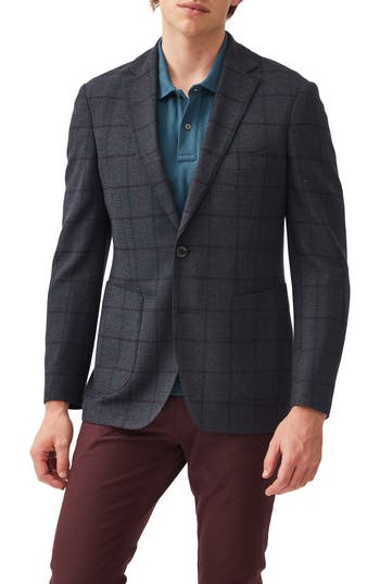 Rodd & Gunn Campbell Point Windowpane Plaid Sport Coat In Gray