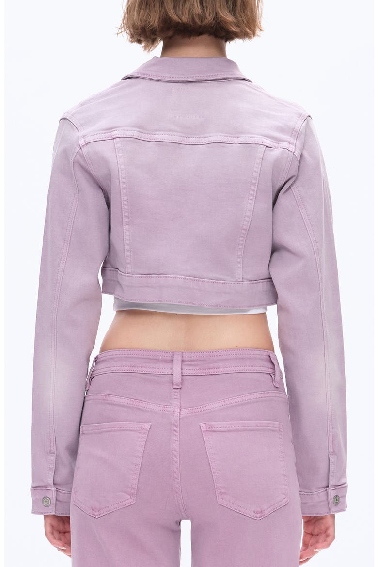 Flora Crop Denim Jacket, Alternate, color, PURPLE