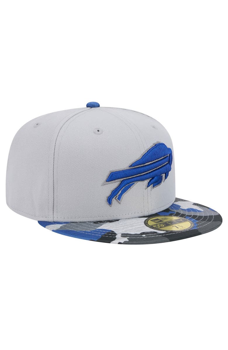 New Era Men's New Era Gray Buffalo Bills Active Camo 59FIFTY Fitted Hat, Alternate, color, 