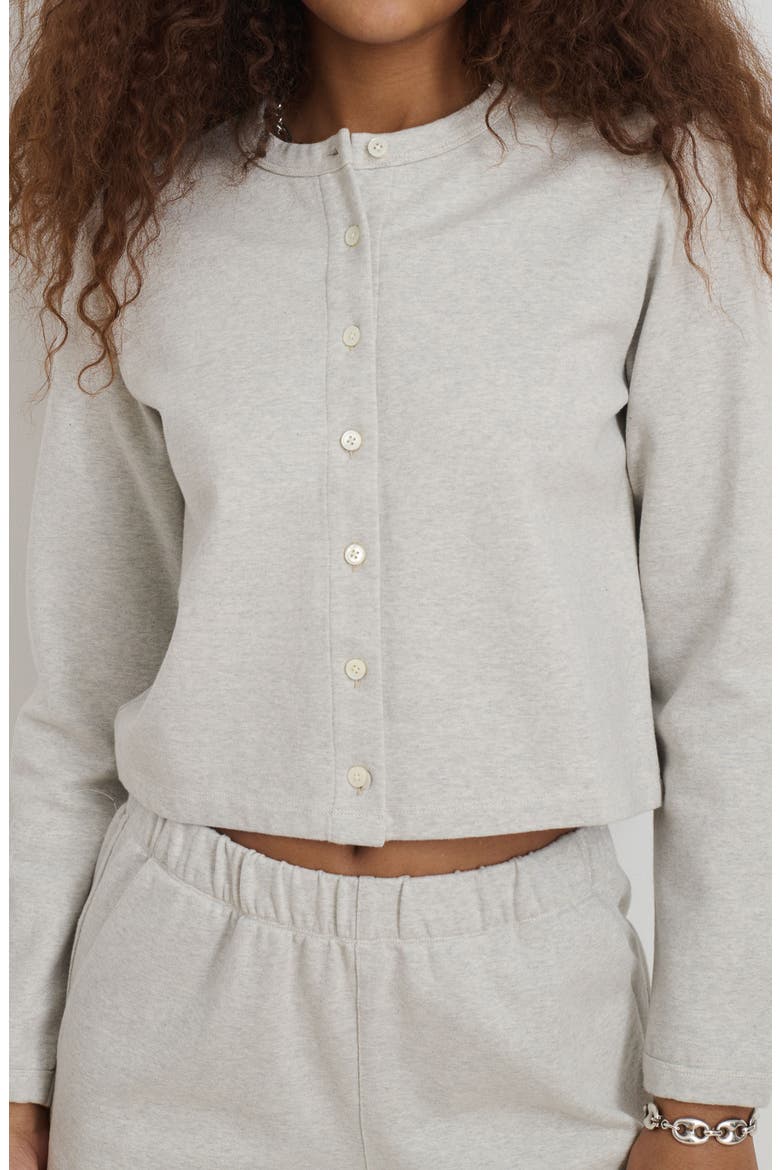 Coco Sport Stretch Cotton Cardigan, Alternate, color, HEATHER GREY