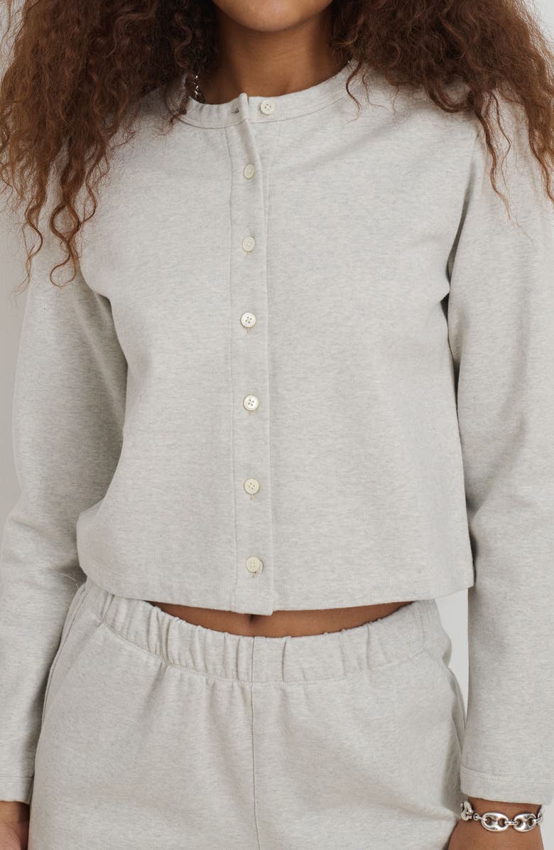 Alex Mill Coco Sport Stretch Cotton Cardigan, Alternate, color, Heather Grey