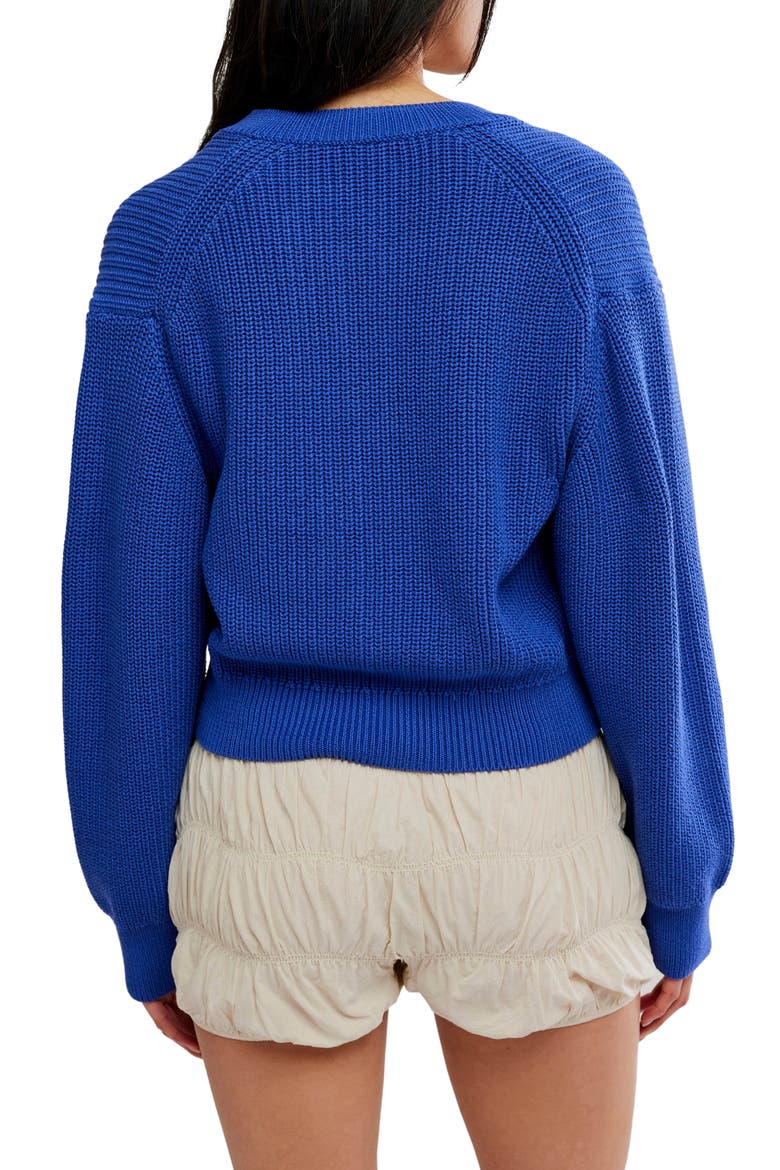 Vienna Rib Button Front Cardigan, Alternate, color, BLUE BEAM