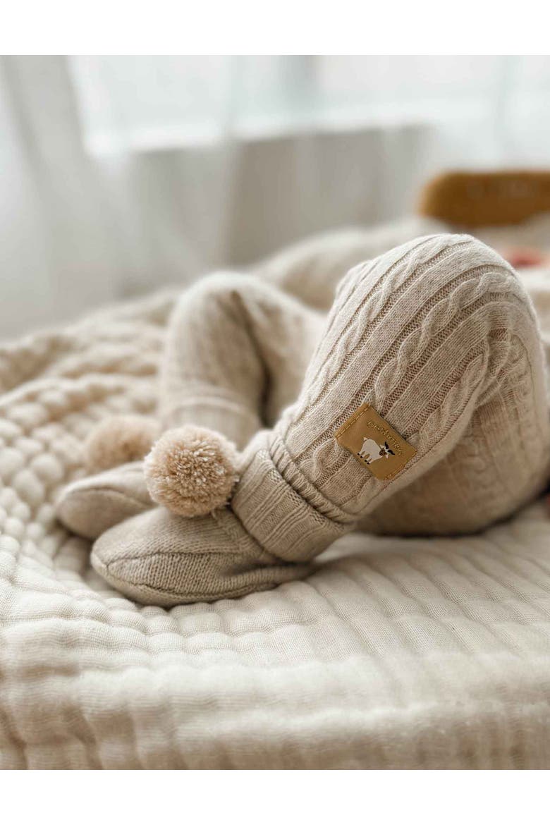 Cashmere Baby Booties, Alternate, color, Camel Melange