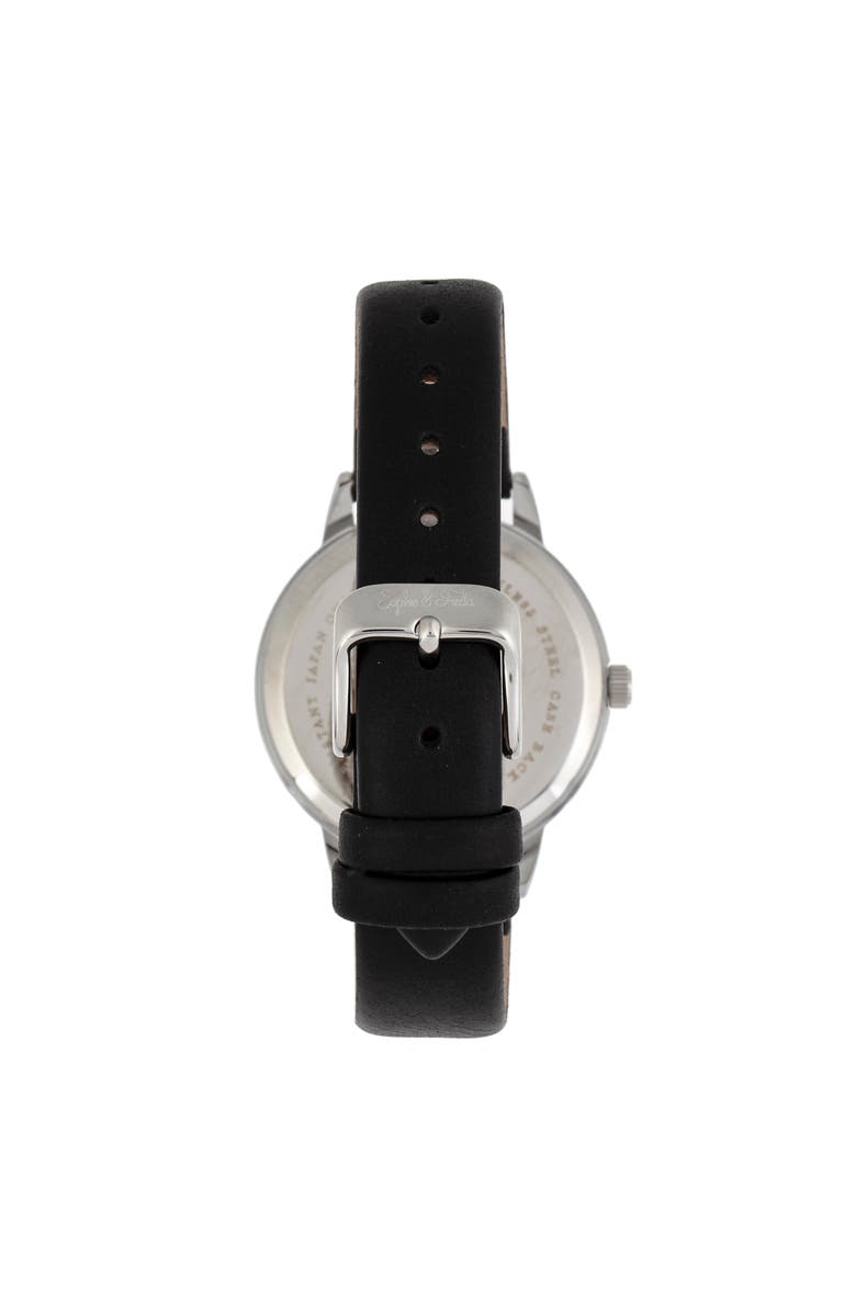 Sophie and Freda Vancouver Leather-Band Watch, Alternate, color, Black