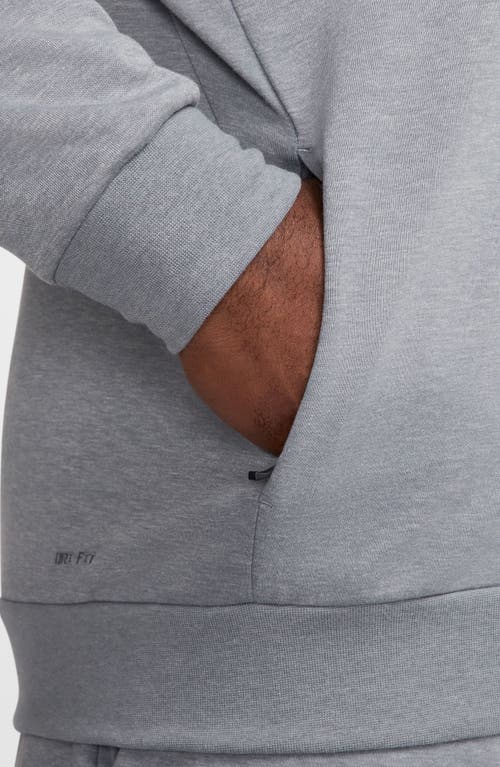Nike Men's Primary Fleece Dri-fit Uv Pullover Performance Hoodie In Cool Grey/heather