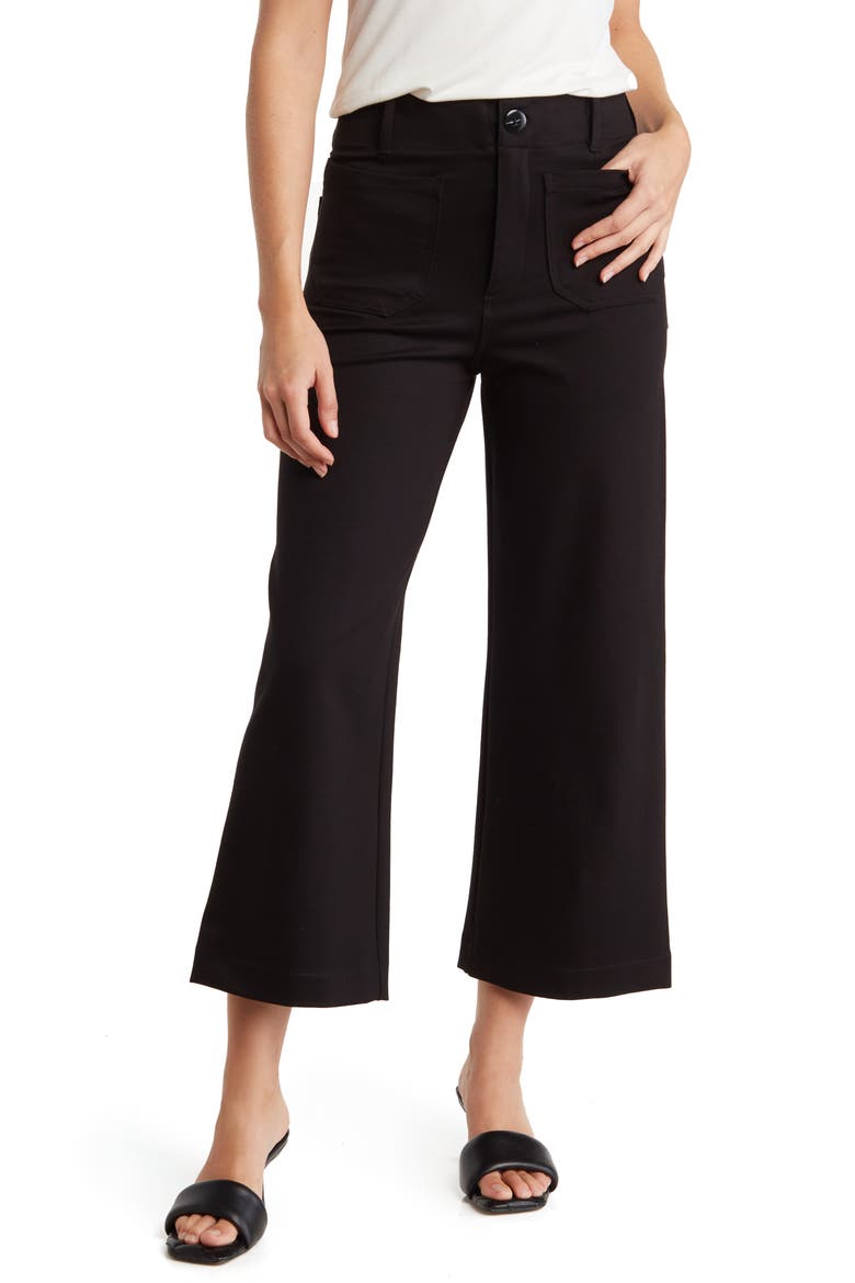 Crop Wide Leg Pants, Main, color, BLACK