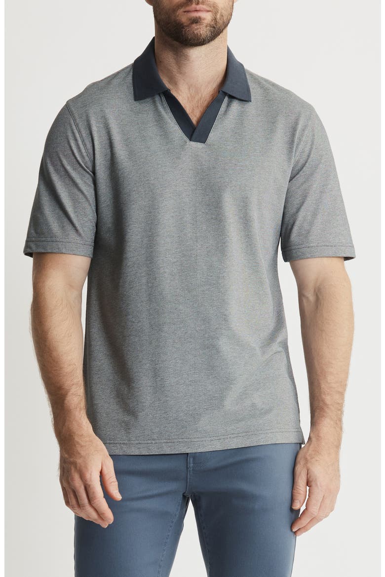South Hampton Johnny Collar Polo, Main, color, CHARCOAL