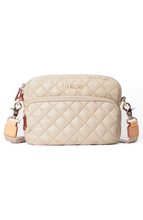 Mz Wallace Small Metro Quilted Nylon Camera Bag In Sand