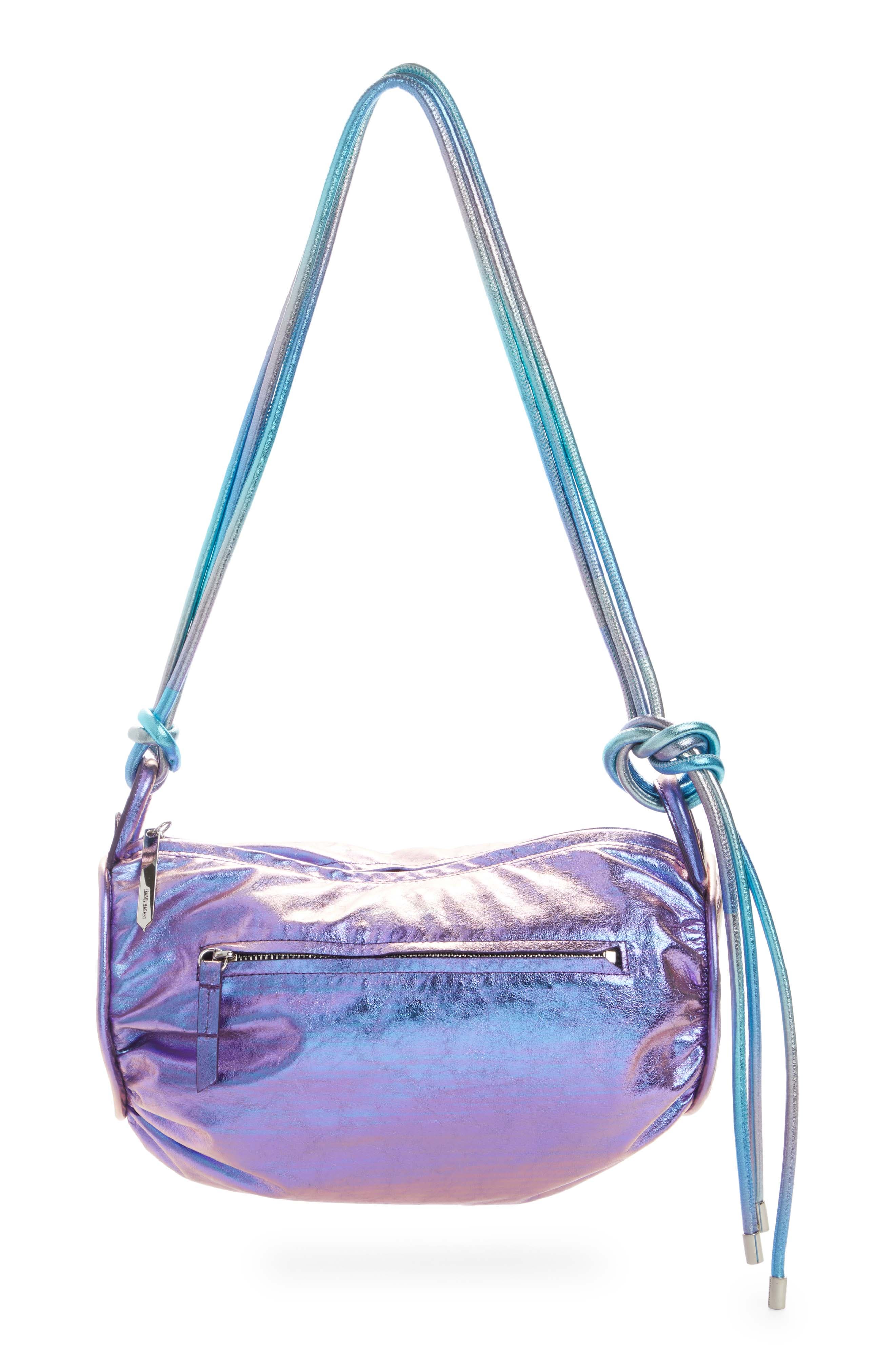 Isabel Marant Shelby Scrunch Iridescent Leather Shoulder Bag, Main, color, 