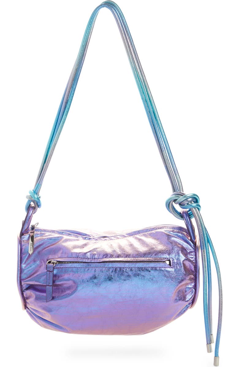 Isabel Marant Shelby Scrunch Iridescent Leather Shoulder Bag, Main, color,