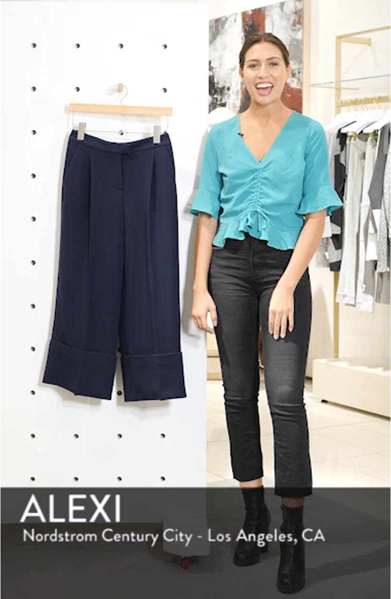 x Atlantic-Pacific High Waist Wide Cuff Ankle Pants, sales video thumbnail