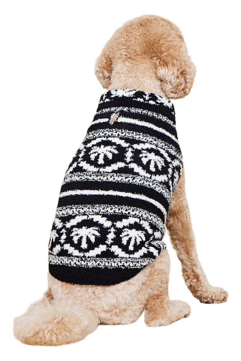 CozyChic™ Malibu Fair Isle Dog Sweater, Alternate, color, BLACK/CREAM