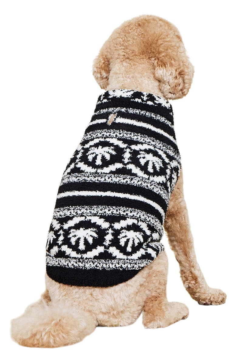 Barefoot Dreams<sup>®</sup> CozyChic<sup>™</sup> Malibu Fair Isle Dog Sweater, Alternate, color, Black/Cream