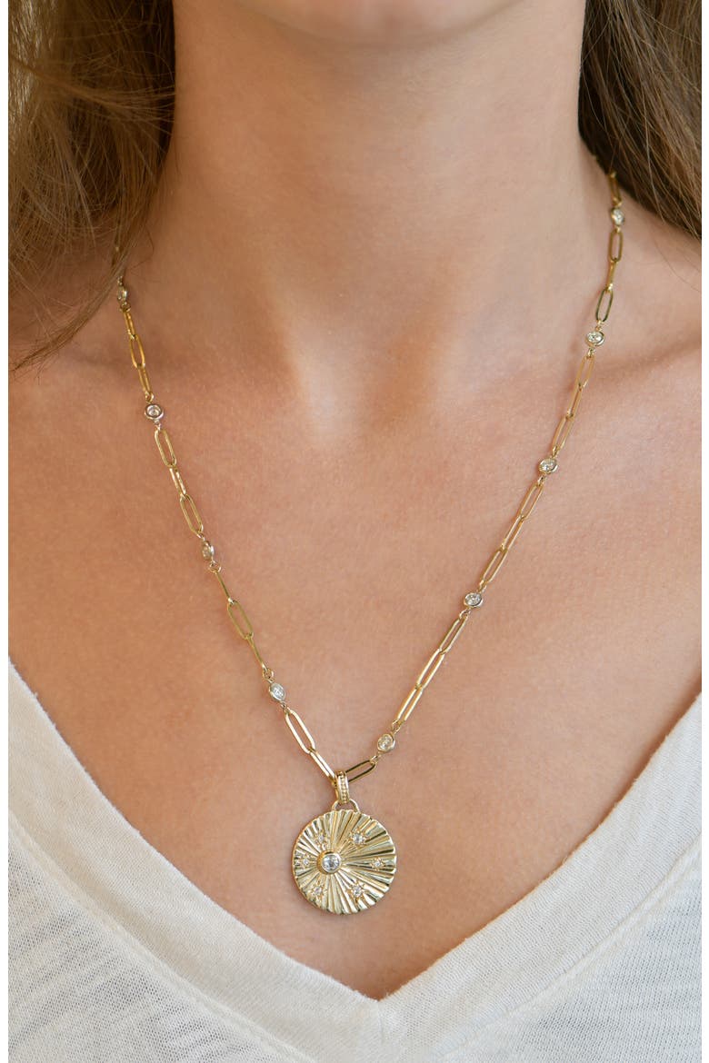 Celeste Ripple Pendant, Alternate, color, GOLD