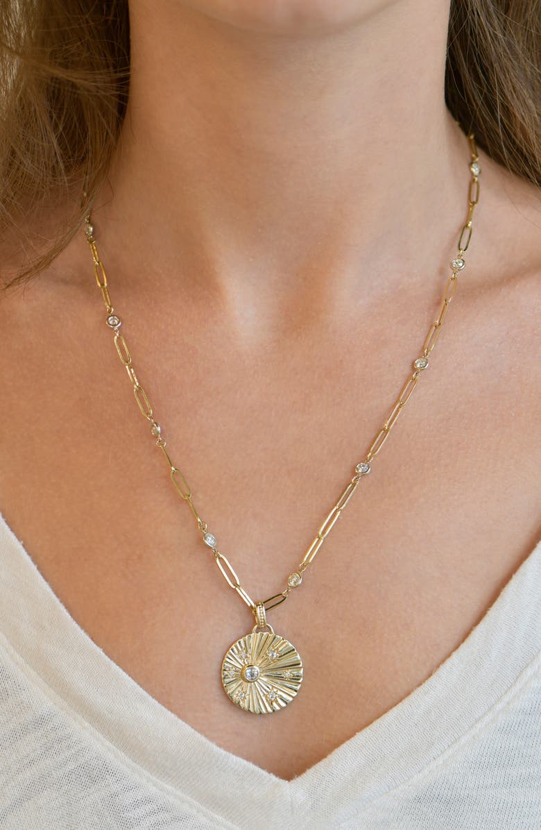 Anzie Celeste Ripple Pendant, Alternate, color, Gold