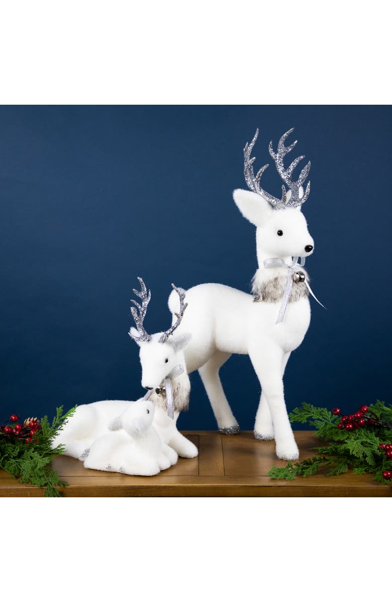Northlight Laying Reindeer Mom and Calf Christmas Figurine - 11.5", Alternate, color, White