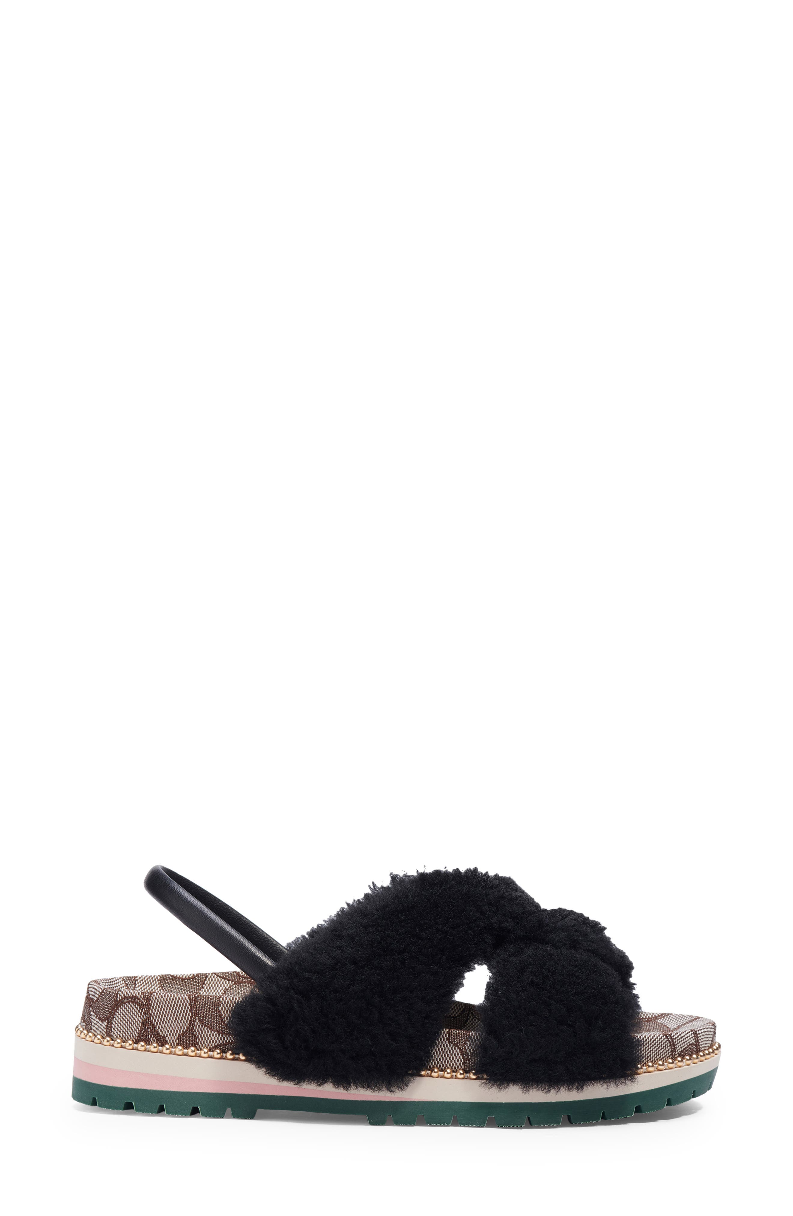 COACH Tally Genuine Shearling Sandal, Alternate, color, 