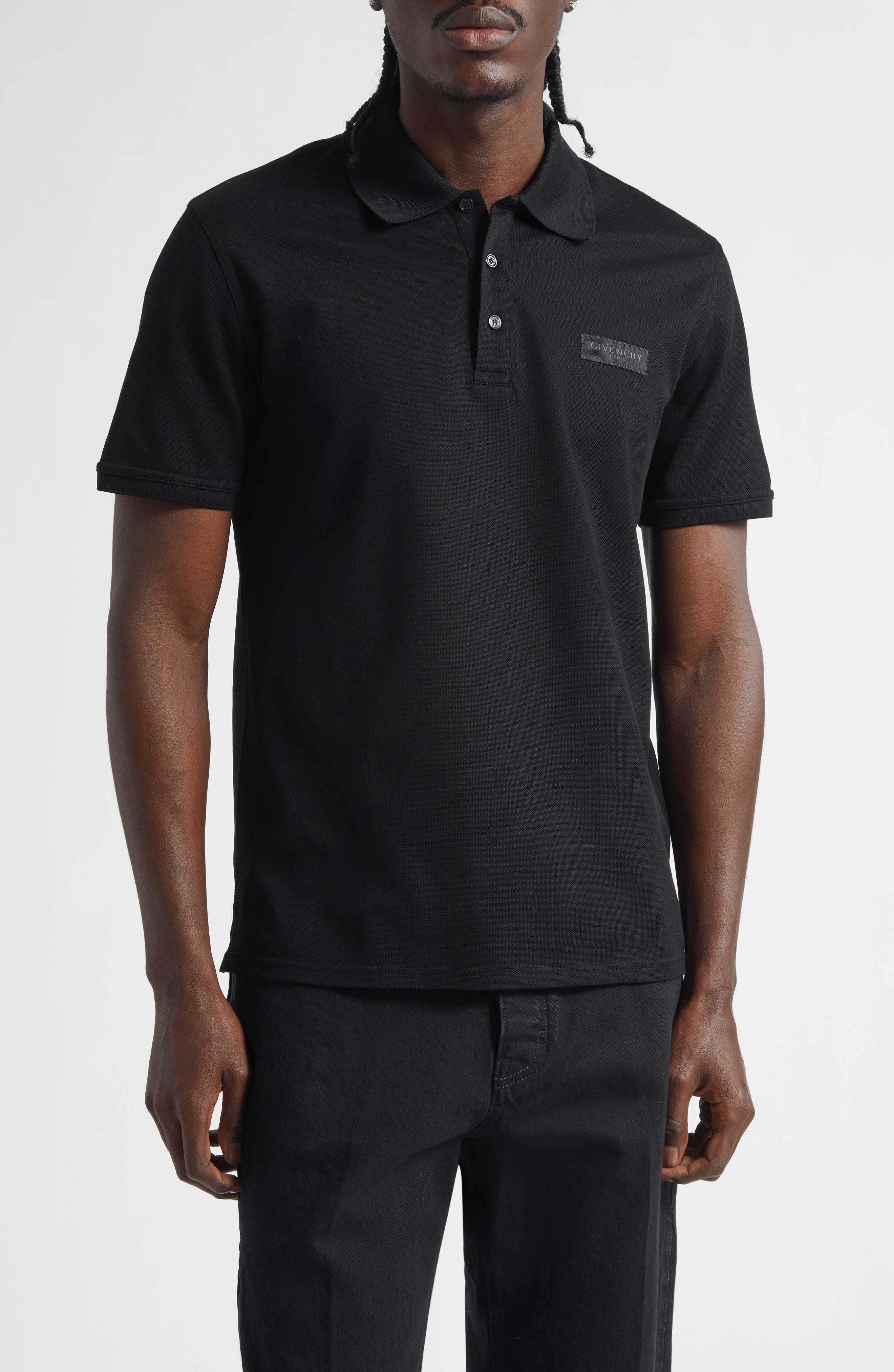 Regular Fit Logo Patch Cotton Pique Polo