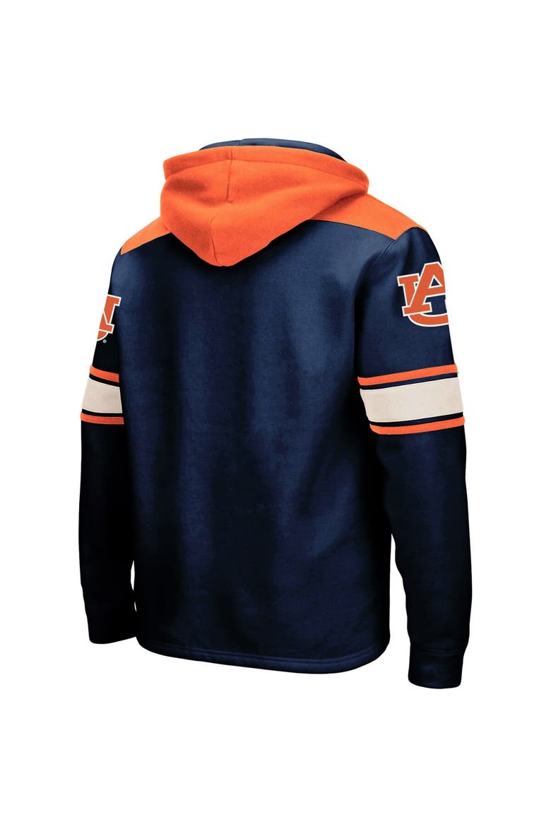 Men's Colosseum Navy Auburn Tigers 2.0 Lace-Up Pullover Hoodie, Alternate, color, Navy