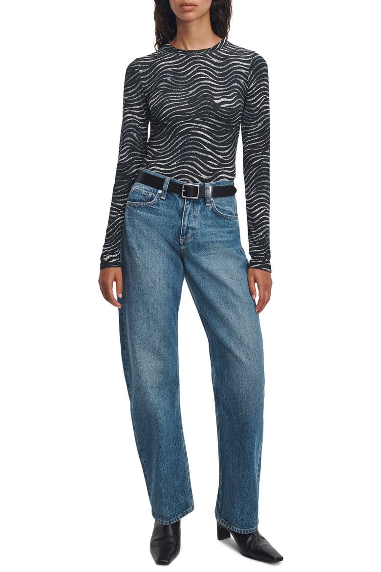 Luca Zebra Long Sleeve T-Shirt, Alternate, color, BLACK ZEBRA