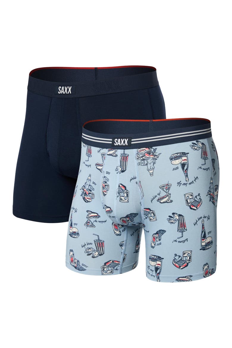 Vibe Xtra Assorted 2-Pack Boxer Briefs, Alternate, color, HG BROW LW LIFE/ NVY