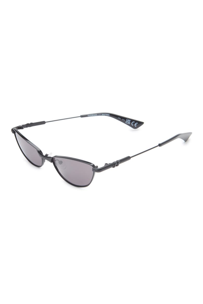 Thorned Oval Sunglasses, Alternate, color, BLACK / WARM SMOKE MONO